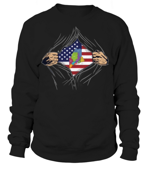Rip Reveal America State Flag Maine Sweatshirt Unisex