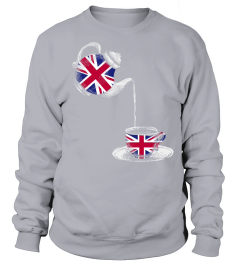 Union Jack Flag with Tea cup Sweatshirt Unisex