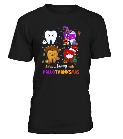 Dentist Happy Hallothanksma Halloween Thanksgiving T-Shirt Unisex