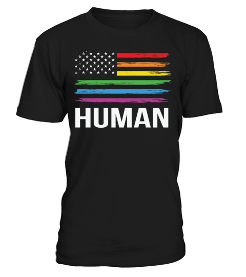 LBGT Flag Gay Pride Human Vintage Rainbow T-Shirt Unisex