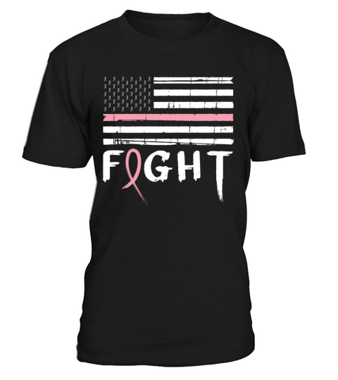 US Flag Pink October Breast Cancer Awareness T-Shirt Unisex