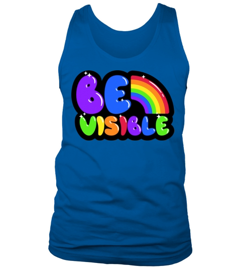 Be Visible Quote Rainbow Badge Tank Top Unisex