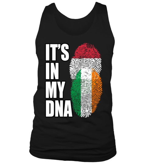 Hungarian And Irish Mix Heritage DNA Flag Tank Top Unisex