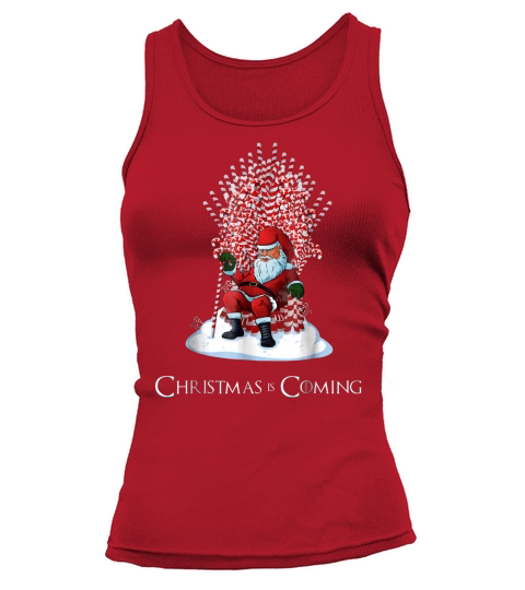 Santa On Candy Cane Throne Funny Christmas Tank top Woman