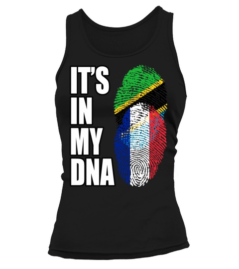 Tanzanian And French Vintage Heritage DNA Flag Tank top Woman
