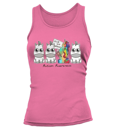Unicorn Its Ok to be different Autism Awareness Tank top Woman