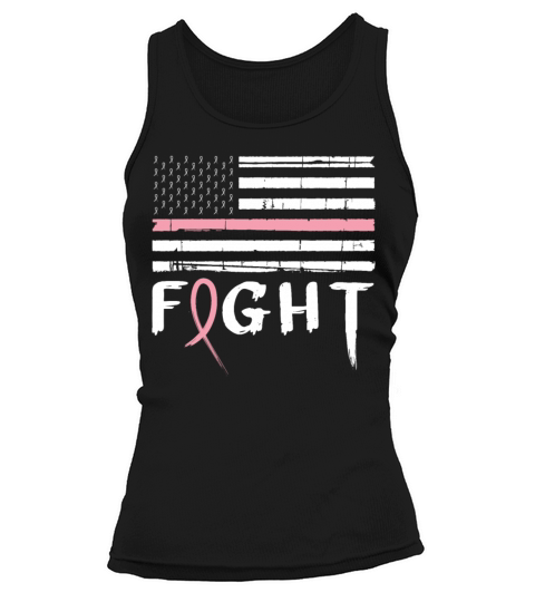 US Flag Pink October Breast Cancer Awareness Tank top Woman