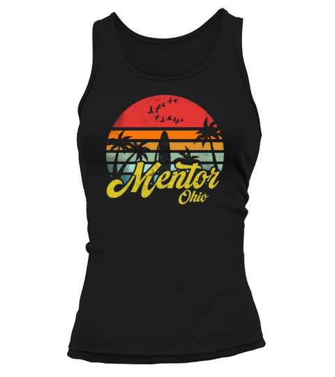 Vintage Mentor Ohio Surfing Retro Surf Humor Pun Tank top Woman