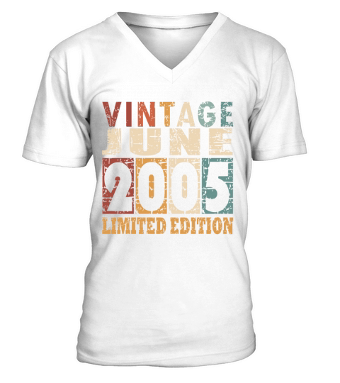 2005 vintage born in June gift V-Neck T-shirt