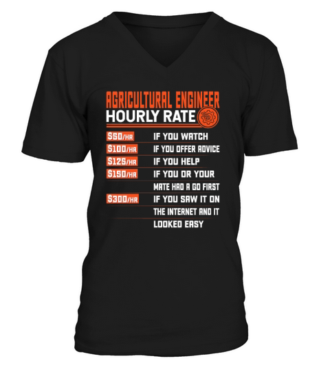 Agricultural Engineering Hourly Rate V-Neck T-shirt