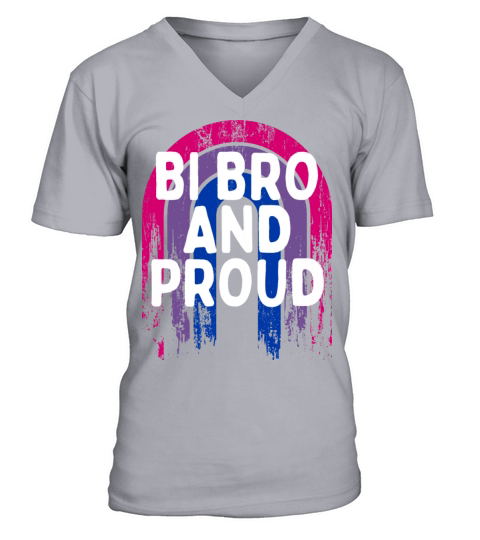 Bi Bro and Proud Bisexual LGBTQ Bi Pride LGBT V-Neck T-shirt
