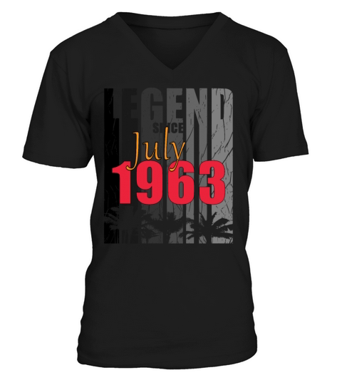 Birth Month July 1963 Vintage V-Neck T-shirt