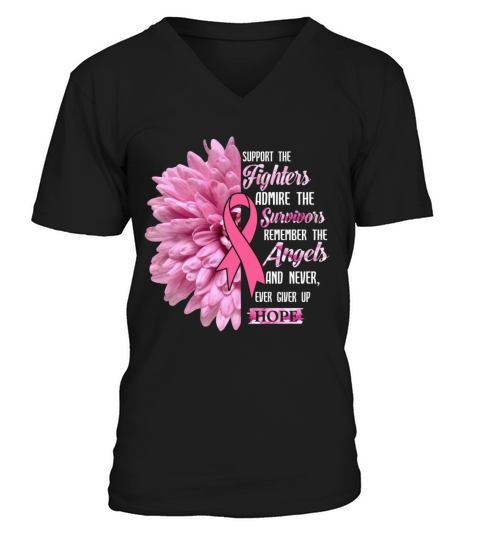 Breast Cancer Support The Fighters Gift For Her V-Neck T-shirt