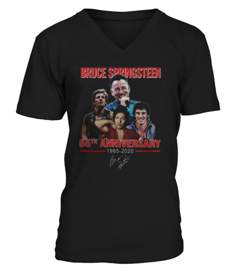 Bruce Springsteen 55th Anniversary 1965-2020 Signature shirt V-Neck T-shirt