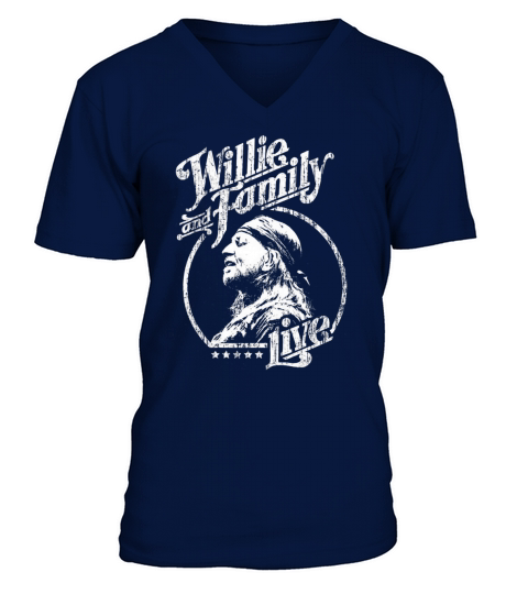 EXCLUSIVE WILLIE AND FAMILY LIVE VINTAGE HEATHER V-Neck T-shirt