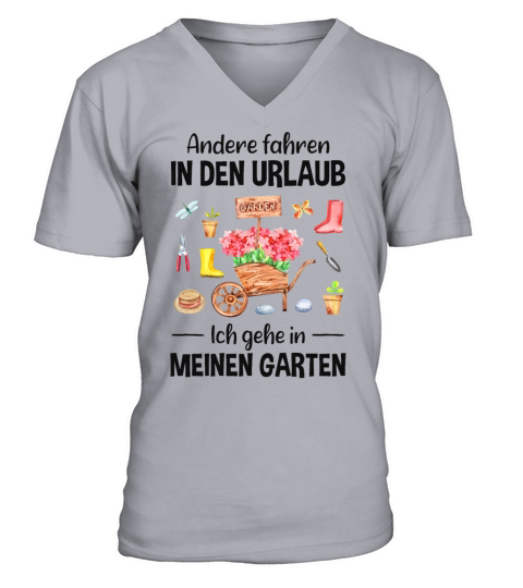 Garden Vacation Funny Quote Gardener Gift Idea V-Neck T-shirt