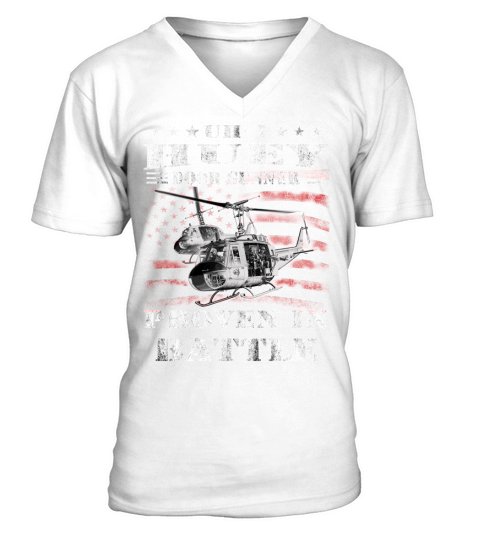 HUEY DOOR GUNNER proven in battle V-Neck T-shirt