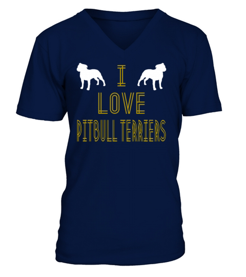I Love Pitbull Terriers Vintage Tee Shirt V-Neck T-shirt