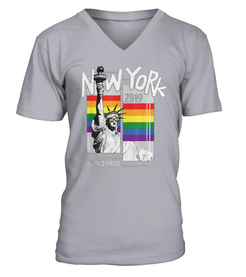 LGBT NYC World Pride 2019 Rainbow New York shirt V-Neck T-shirt