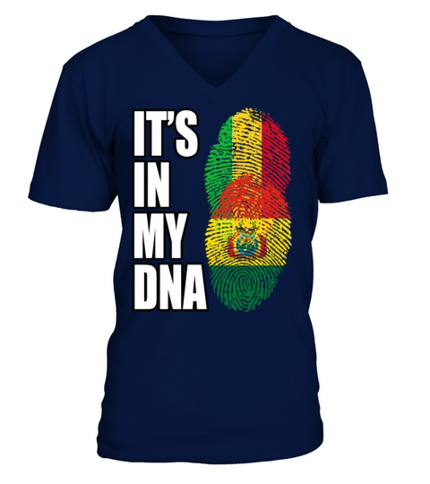 Malian And Bolivian Mix Heritage DNA Flag V-Neck T-shirt