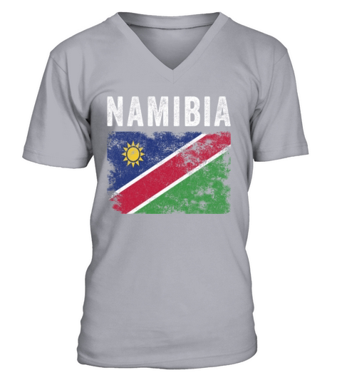 Namibia Flag Distressed - Namibian Flag V-Neck T-shirt