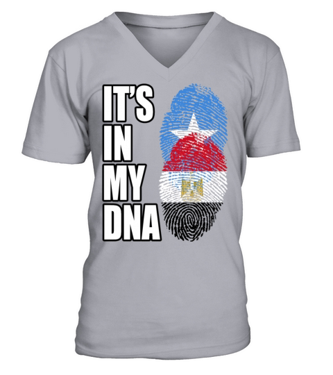Somali And Egyptian Vintage Heritage DNA Flag V-Neck T-shirt