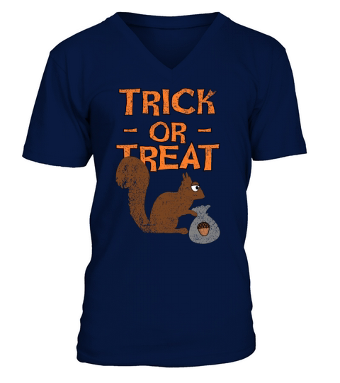 Trick Or Treat Squirrel V-Neck T-shirt