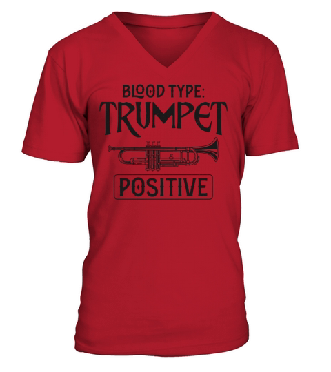Trumpet Player Vintage Blood Type V-Neck T-shirt
