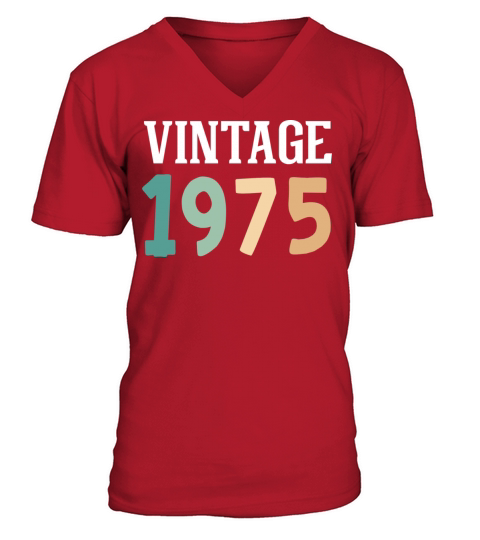 Vintage 1975 47th Birthday V-Neck T-shirt