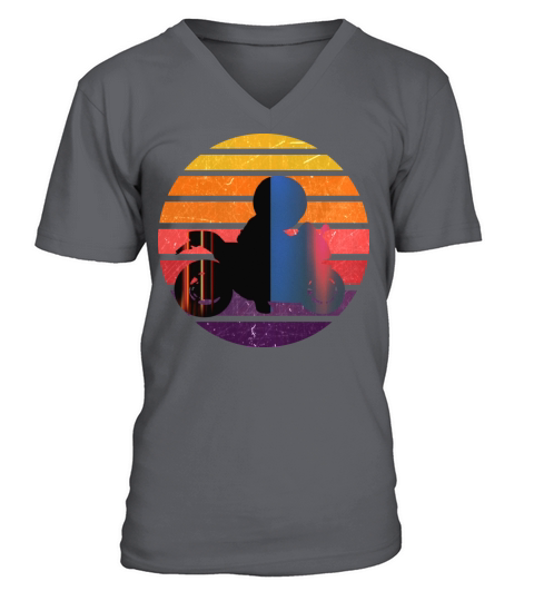 Vintage Motorcycle Motorbike Biker Motorcyclist V-Neck T-shirt