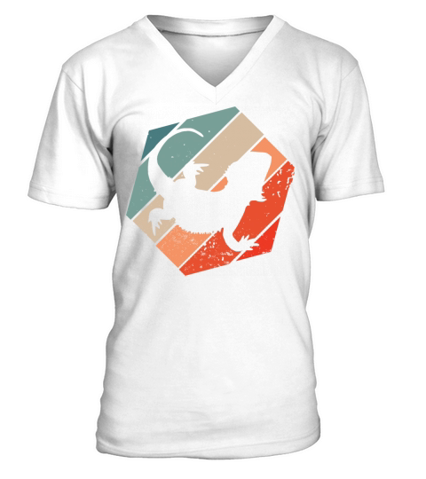 Vintage Retro Bearded Dragon V-Neck T-shirt