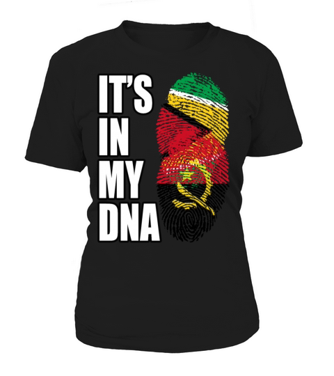 Guyanese And Angolan Mix Heritage DNA Flag Women's T-Shirt