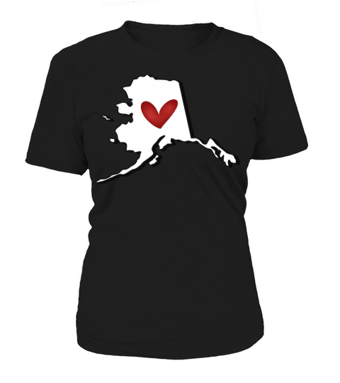 I Love Alaska Map with Heart Women's T-Shirt