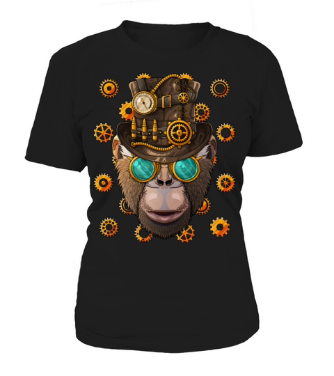 Steampunk Chimpanzee Medieval Victorian Steam Powe Women's T-Shirt
