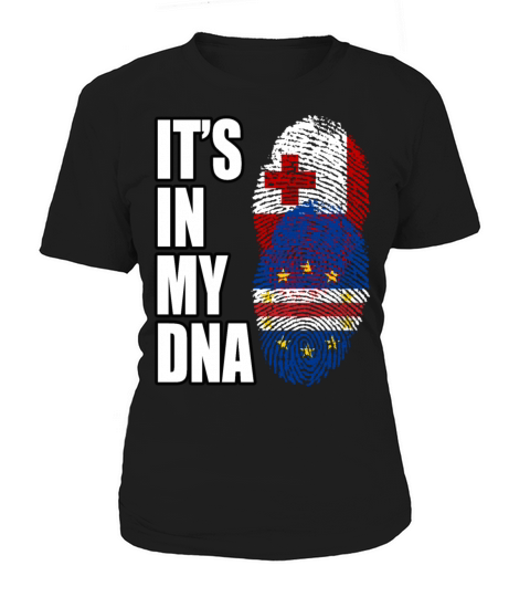Tongan And Cabo Verdean Mix Heritage DNA Flag Women's T-Shirt