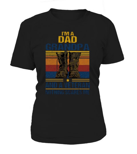 Vintage I’m a dad grandpa and a veteran nothing scares me Women's T-Shirt