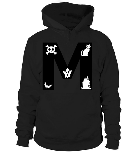 Halloween Alphabets Numbers Clipart M Hoodie Unisex