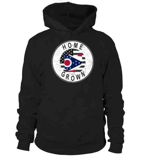 Land Map America US Flag Home Grown Ohio Hoodie Unisex