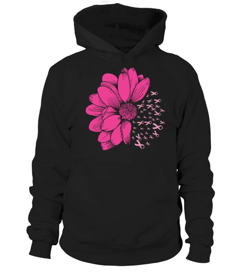 Sunflower Breast Cancer Awareness Ribbon Wear Pink Hoodie Unisex