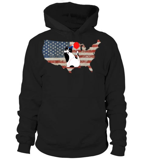 Tuxedo Cat American Flag 4th Of July Hoodie Unisex