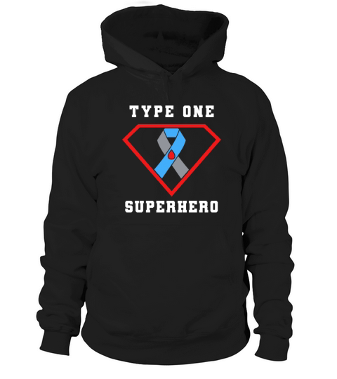 Type One Superhero Diabetes Type 1 Awareness Hoodie Unisex