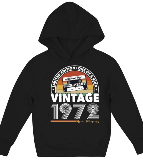 50th birthday vintage 1972 aged perfectly Kids Hoodie