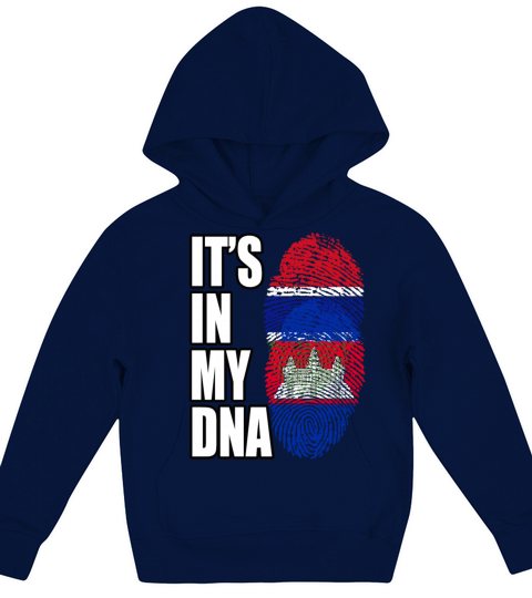 Gambian And Cambodian Mix Heritage DNA Flag Kids Hoodie