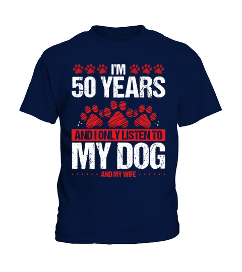 50 Year Old Birthday Dog Dad to my Dog 50 Birthday Kids T-Shirt