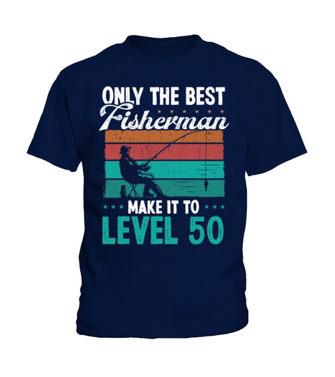 50 Year Old Vintage Fishing 50th Birthday Fisher Kids T-Shirt
