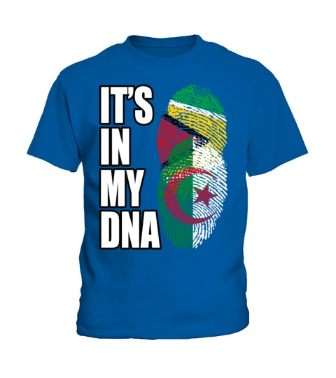 Guyanese And Algerian Mix Heritage DNA Flag Kids T-Shirt