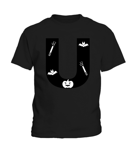 Halloween Alphabets Numbers Clipart U Kids T-Shirt