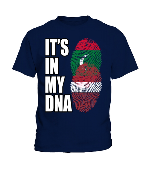 Maldivian And Latvian Mix Heritage DNA Flag Kids T-Shirt