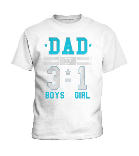 Mens Dad of Three Boys and One Girl Football Score Style Shirt Kids T-Shirt