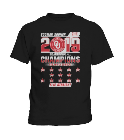 Oklahoma Sooners Boomer 2019 big 12 Champions Five Straight sweater Kids T-Shirt